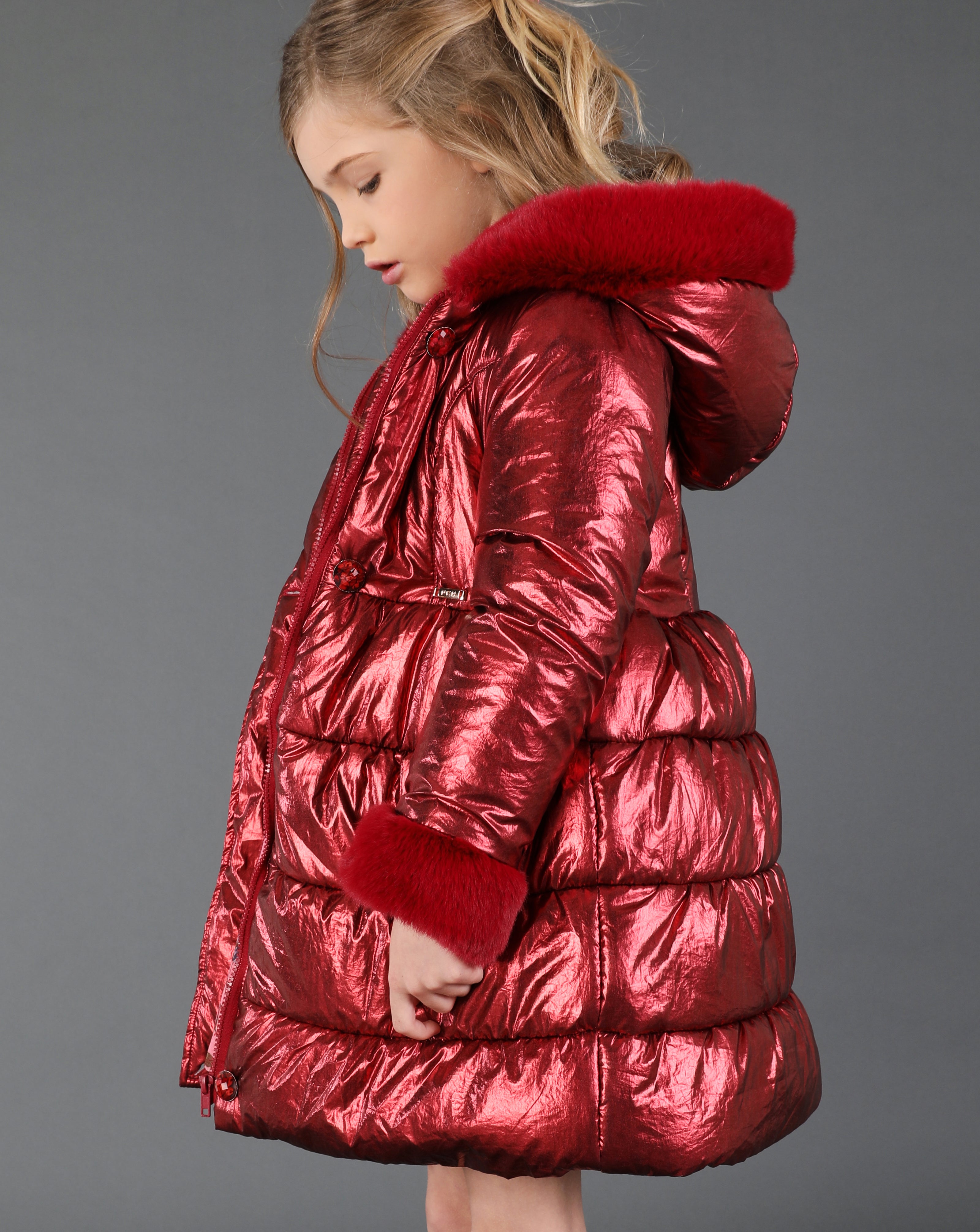 Girls Metallic Coat